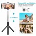 P60D Extendable Tripod 360° Rotation Portable Mobile Phone Selfie Stick with Bluetooth Remote, Filler Light - Black